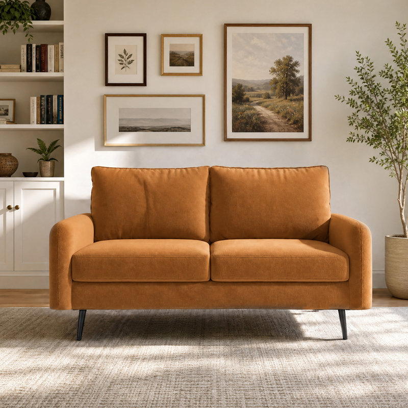 Causeuse Dotson, Velours gingembre