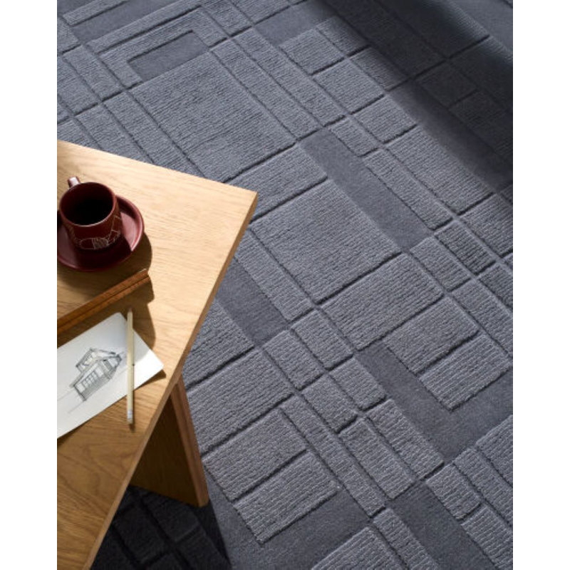 Handmade Wool Geometric Area Rug, Rectangle 5' x 7'6"