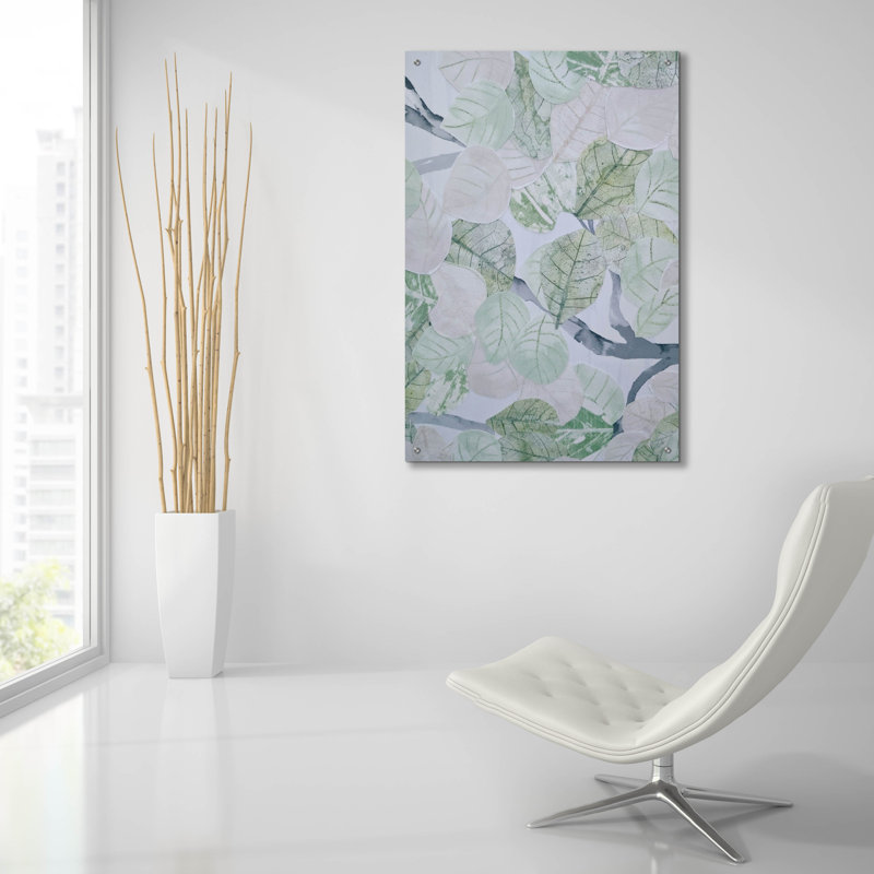 Art mural en verre épique «Aspen Spring Leaves 4» par Coco Good, H 36 po x l 24 po x P 0,2 po