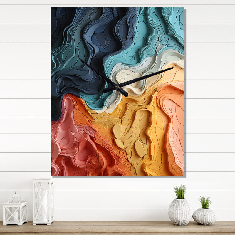 Biomorphism Organic Forms IV - Horloge murale abstraite moderne, Grand