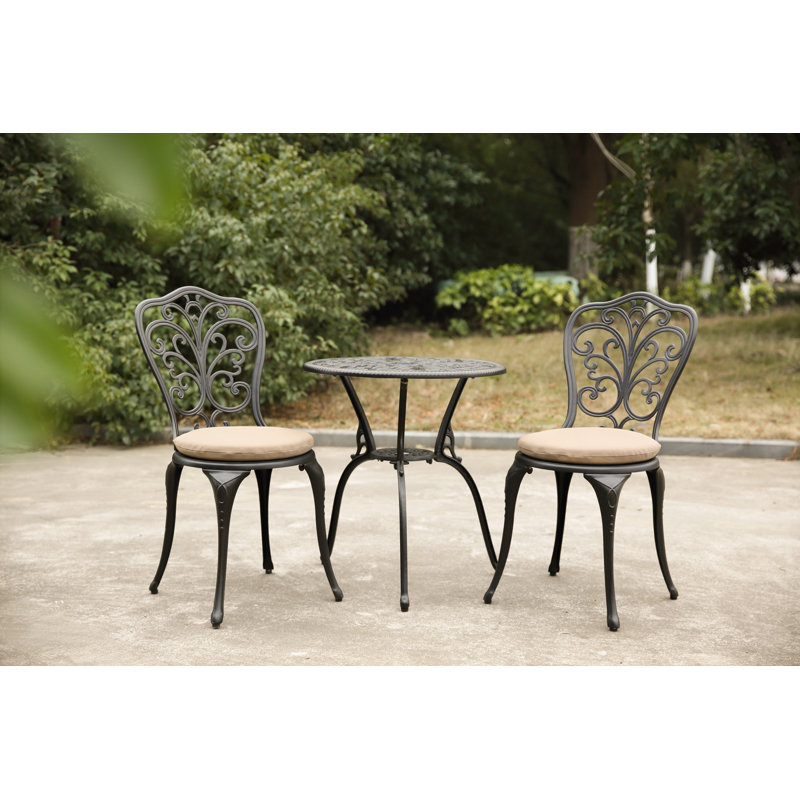 Patin en aluminium coulé 3 pièces durable et résistant à la rouille avec coussins confortables pour l'extérieur