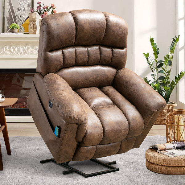 CANMOV Leather Recliner Chair, Classic and Traditional 1 Seat Sofa Manual Recliner  Chair with Overstuffed Arms and Back, Nut Brown : : Home & Kitchen