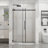 Sliding Shower Door, Frameless Clear Tempered Glass With Easy-Clean Coating And Matte Black Hardware