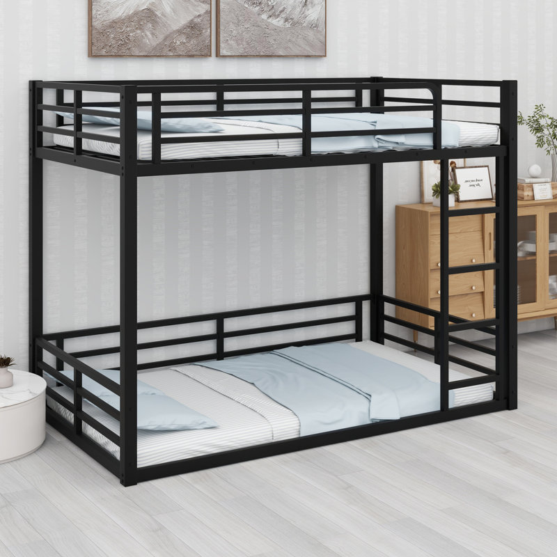 Lit superposé en métal pour enfants, adolescents et adultes, Simple très long sur simple très long 