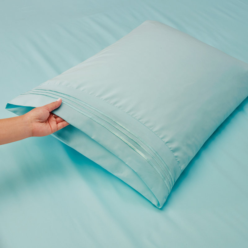Microfiber Sheet Set, Twin Sheet Set + 1 Fitted Sheet + 3 Pillowcases, Aqua Blue