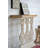 Distressed White Wooden Console Table with Ornate Scrollwork Design for Entryway and Living Room Decor