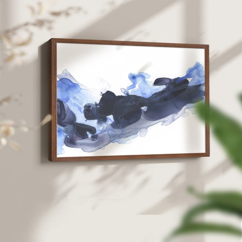 Azul Wave II - Reproduction encadrée - Restickable, Noyer, H 16 po x l 20 po
