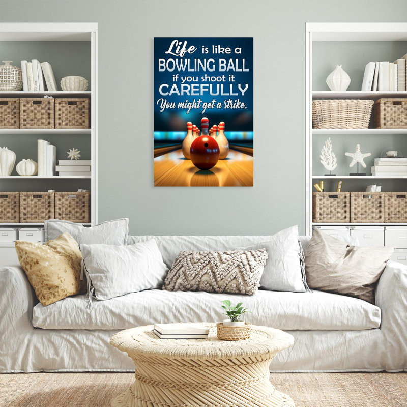 «Dozier Life Is Like A Bowling Ball On Canvas», impression, H 36 po x l 24 po x P 1,25 po