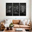 Ensemble de 3 pièces de son et image combinées brevet sur toile-223599092