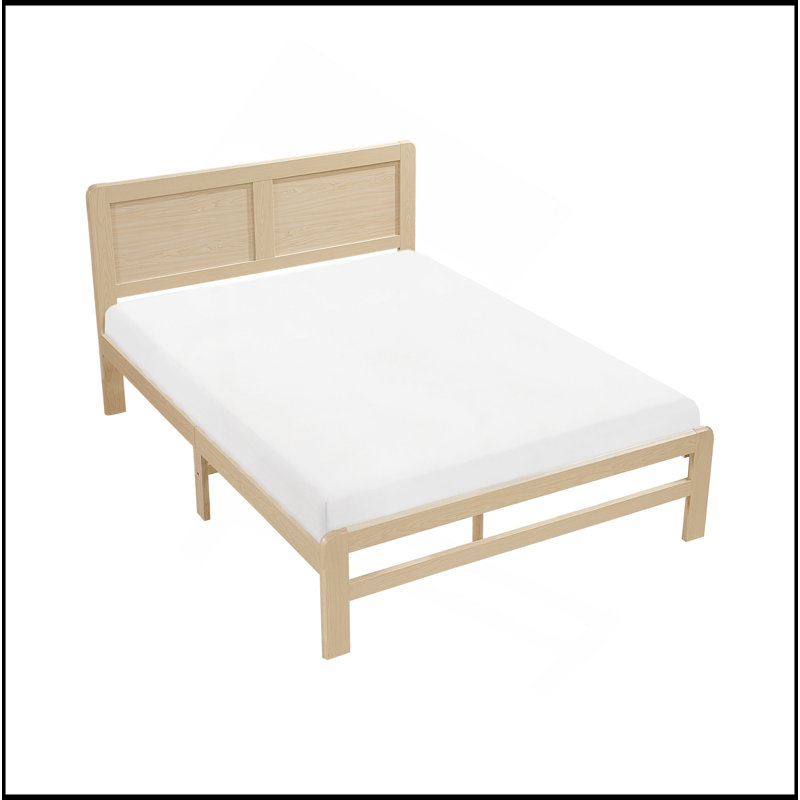 Cadre de lit plateforme contemporain en bois 1pc, Lit double