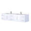 Meuble-lavabo blanc l 84 po x P 22 po avec comptoir en quartz - fermeture en douceur, construction stable Robinet double de 84 po x 22 po inclus, surface, beaucoup de rangement et style-292150395