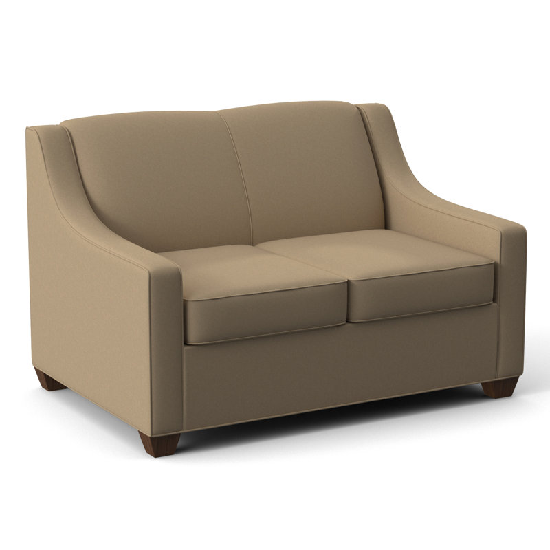 Phillips 52" Square Arm Loveseat with Reversible Cushions, Dorset Cherry, Montana Walnut