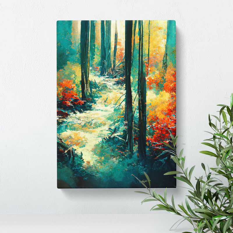 Painted Forest No.5 Abstract - Wrapped Canvas, 50cm H x 35cm W x 3cm D