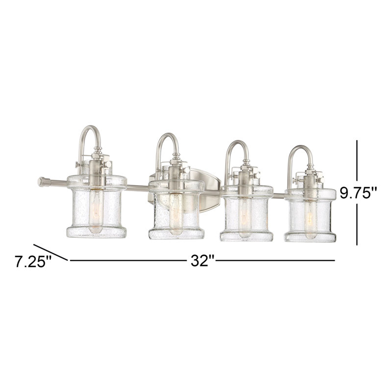 Luminaire pour meuble-lavabo en nickel brossé à 4 lumières à intensité variable Cory