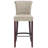 Bugbee Upholstered Linen Blend Counter Stool with Solid Wood Frame