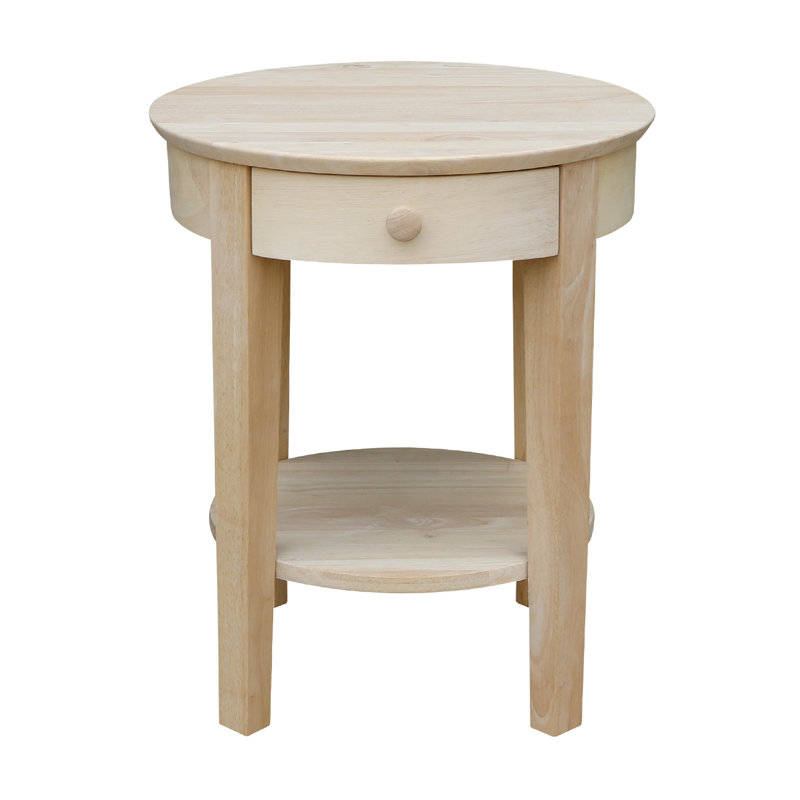 Solid Wood End Table with Storage