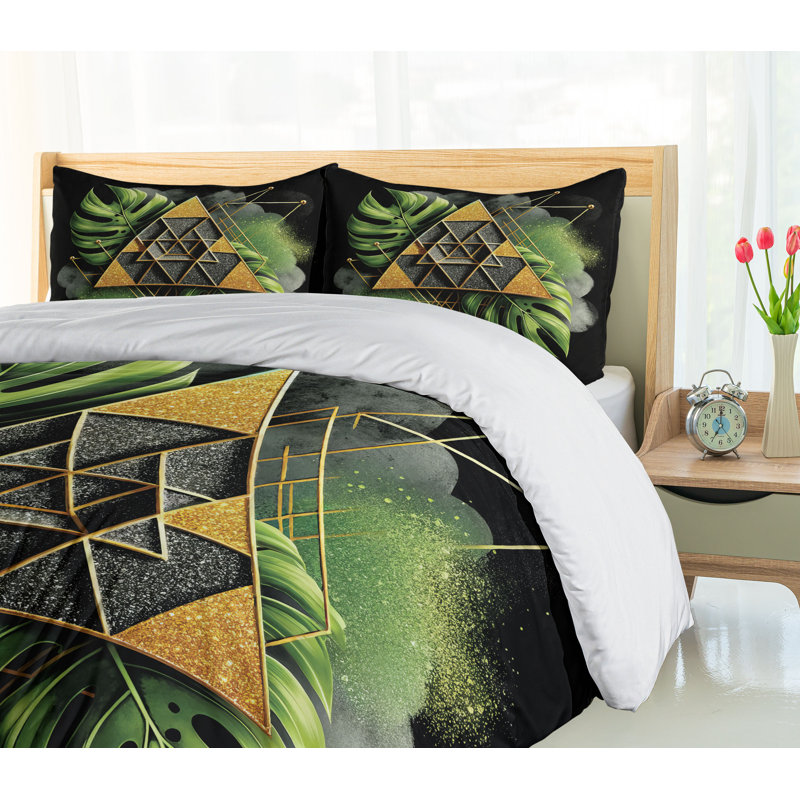 Monstera Duvet Cover, California King Duvet Cover + 2 Standard Shams