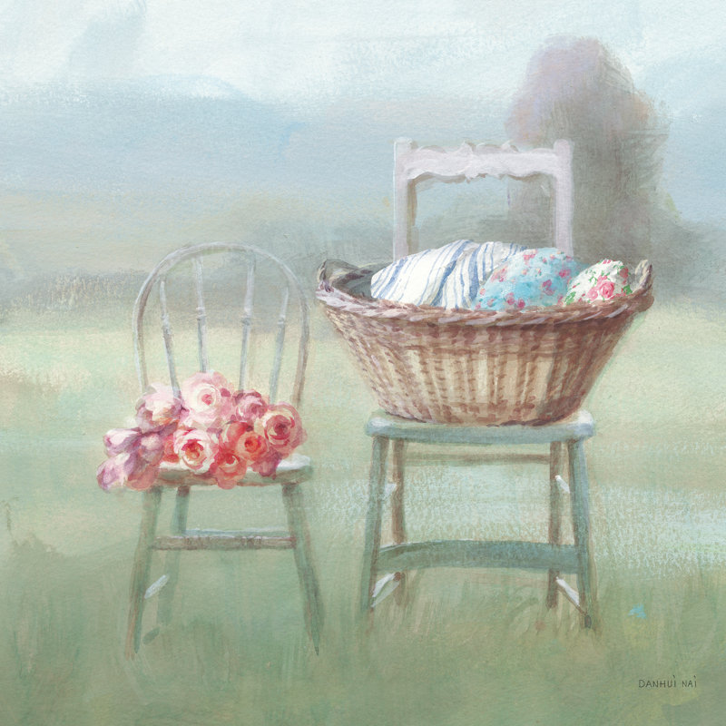 " Laundry Day III " by Danhui Nai Painting Print, 12" H x 12" W