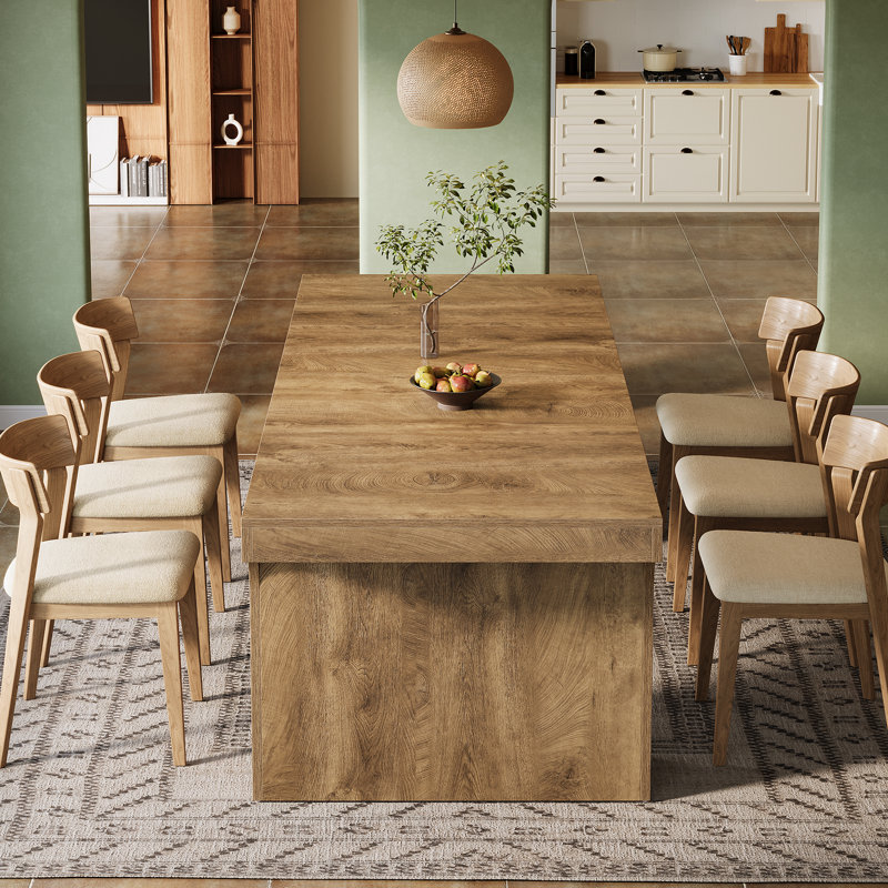 70.87 Inch Farmhouse Dining Table, Brown