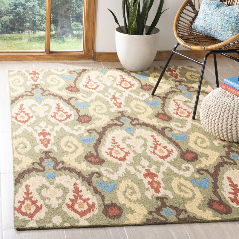 Chelsea Hand Hooked Wool Pile Oriental Rug, Rectangle 6' x 9'