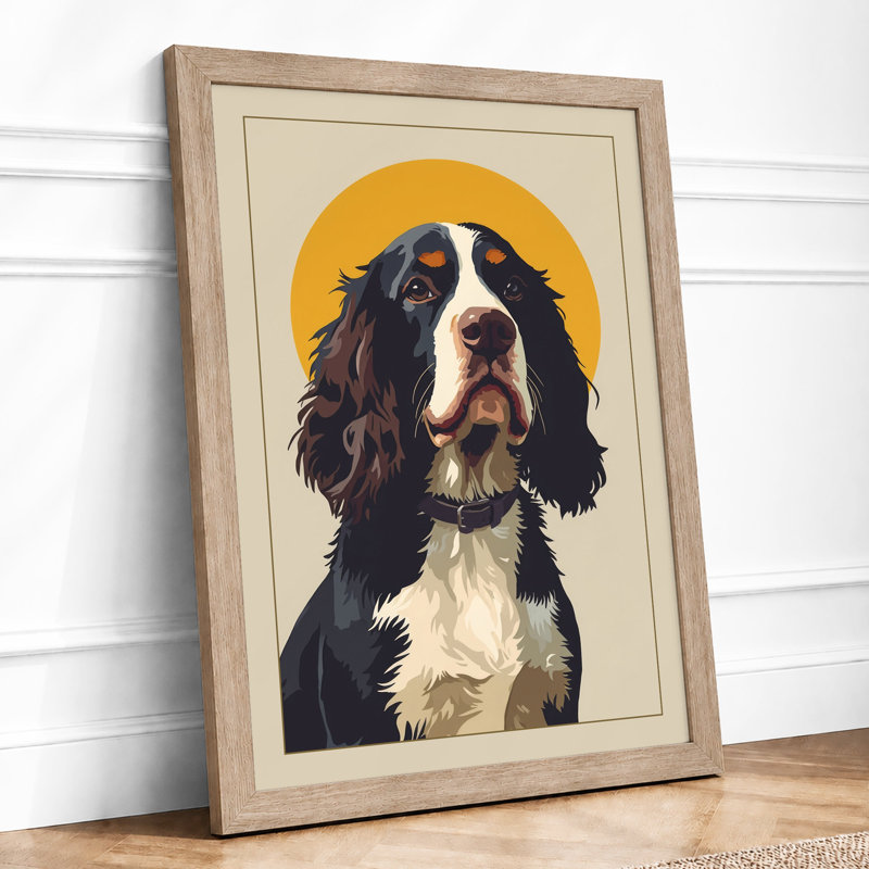 King Charles Spaniel Modern - Print, A1 - 84.1 x 59.4 cm, Oak