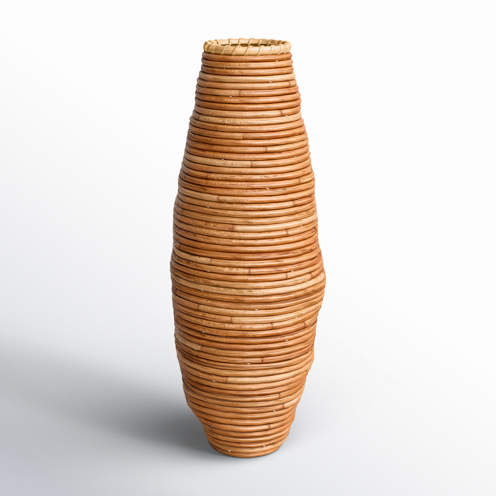 Rika Handmade Rattan Floor Vase, 28" H x 11.4" W x 11.5" D