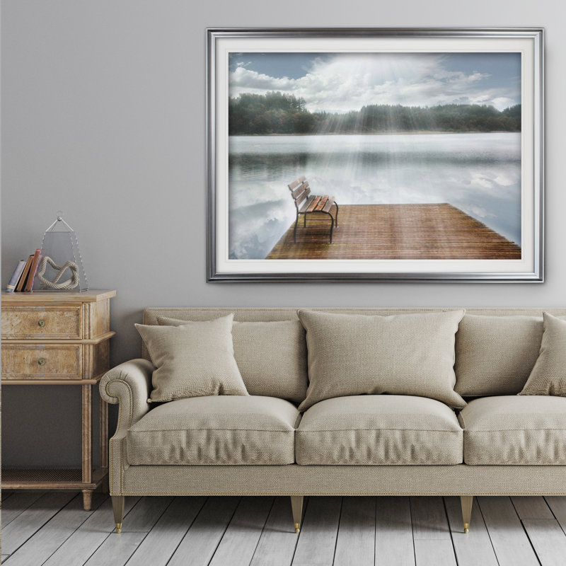 «One Moment in Time», reproduction de peinture acrylique, Cadre argenté, H 31 po x l 43 po x P 1,5 po