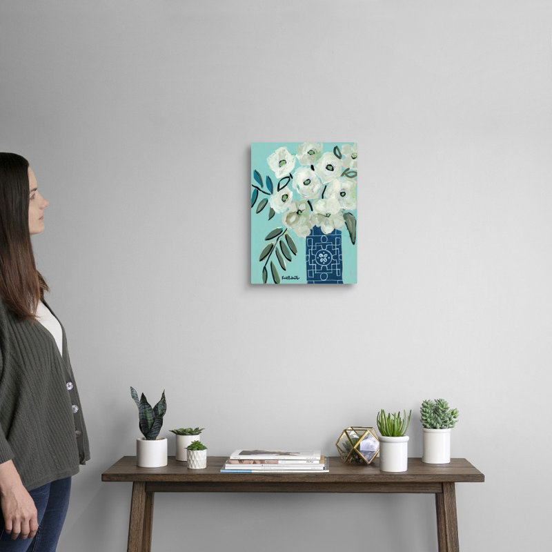 "Fleurs blanches pour Patricia" par Kait Roberts - reproduction d'art sur toile, H 16 po x l 12 po x P 1,25 po, Toile tendue