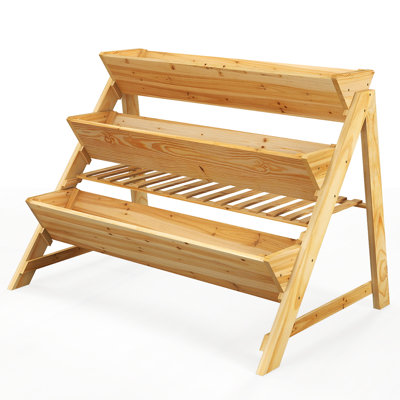 Lit de jardin vertical en bois à 3 niveaux avec ensemble de lit surélevé Kace 