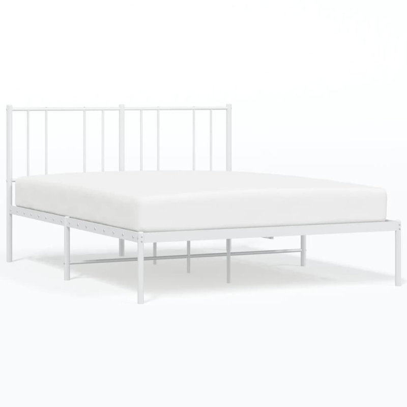 Lokesh Metal Bed, European Double (140 x 200 cm), White