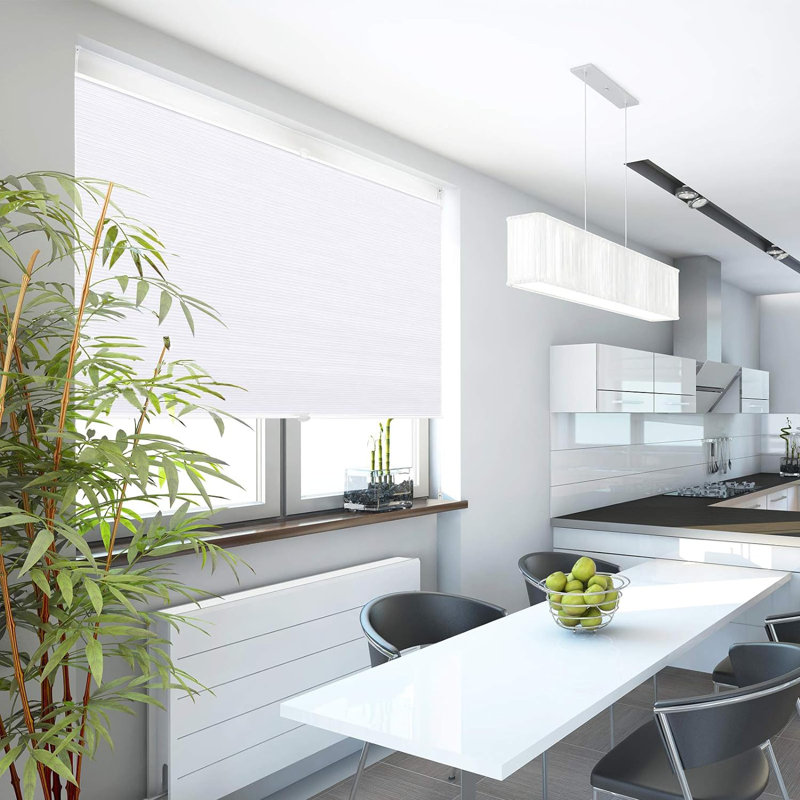 Blackout Pleated Shade, White, 75cm W x 120cm L