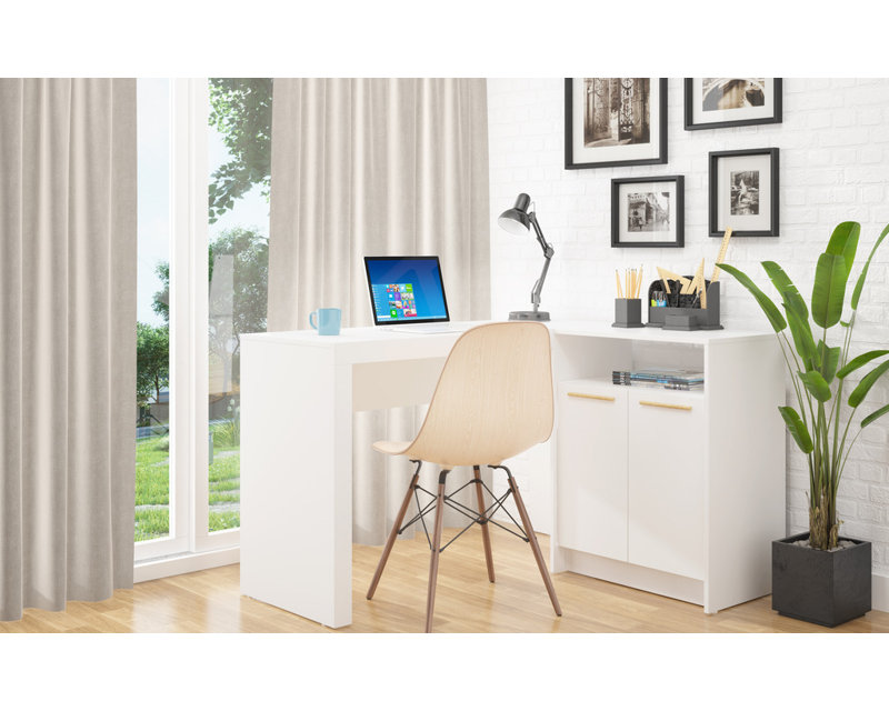 Zänger L-Shape Executive Desk, White