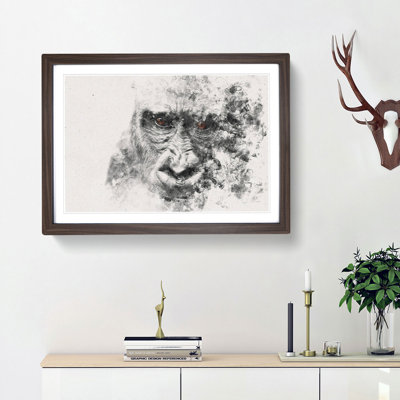 Gorilla with Brown Eyes - Picture Frame Painting Print