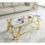 Table basse rectangulaire moderne en acier inoxydable de 47 po de largeur, table basse en verre trempé transparent à deux couches, table centrale avec rangement, pour le bureau à domicile, assemblage facile-1921910675