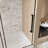 Frameless Single Sliding Shower Door  56-60 "W X 60" H, 1/4 "(6 Mm) Clear Tempered Glass, Explosion Proof Film, Stainless Steel Handle,Square Tube Track ,Matte Black-123210052