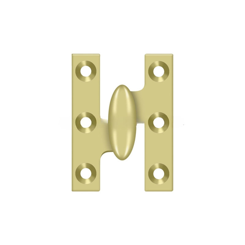 Deltana OK2015U19-L 2" x 1-1/2" Hinge in Paint Black, Bright Brass