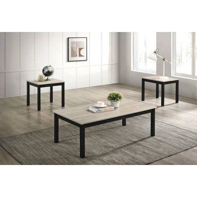 Ensemble de table 3 pièces 1 table basse 1 table de bout 2 pieds en marbre