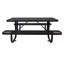 Table de pique-nique rectangulaire en acier de 6 pieds avec trou pour parasol en noir