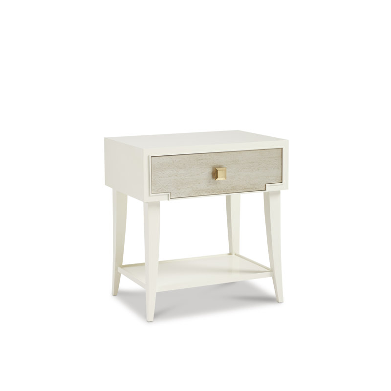 Solid Wood End Table with Storage