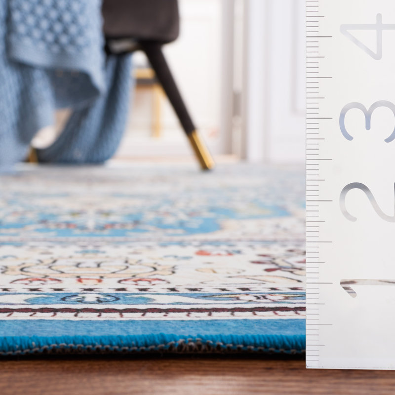 Tapis oriental turquoise / beige, Rectangle de 5 pi x 8 pi