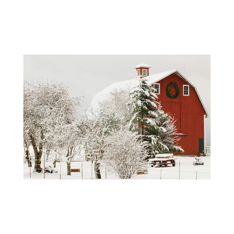 Festive Barn by Danita Delimont - Print on Canvas, Wrapped Canvas, 20.32 cm H x 30.48 cm W