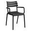 Chaise de salle à manger d'extérieur empilable, chaise de patio en plastique résistant aux intempéries, sans assemblage, avec accoudoirs-1954365258
