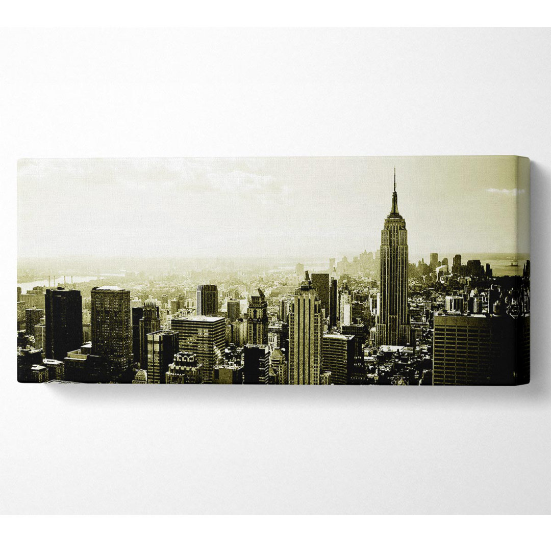 New York Skyline Sepia - Kunstdrucke auf Segeltuch