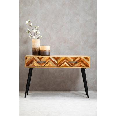 115cm Solid Wood Top Console Table