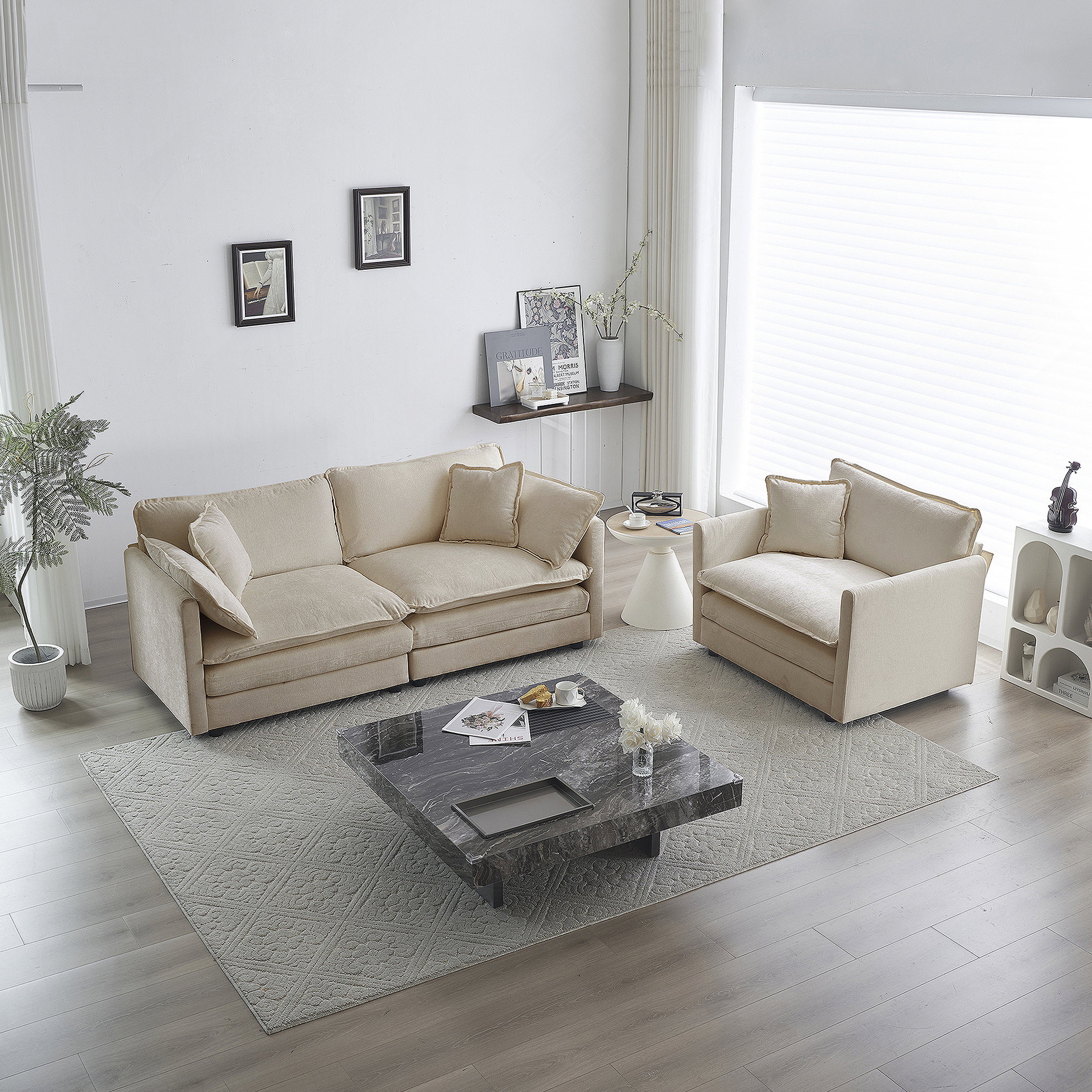 Latitude Run® 2 Seater Loveseat And Chair Set 2 - Piece Sofa Chair Set ...
