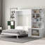 Lit escamotable double avec plusieurs tablettes de rangement et une armoire