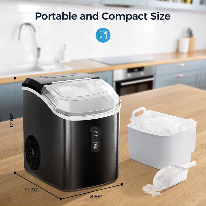 HAVATO 34 Lb. Daily Production Nugget Clear Ice Portable Ice Maker, Black 2