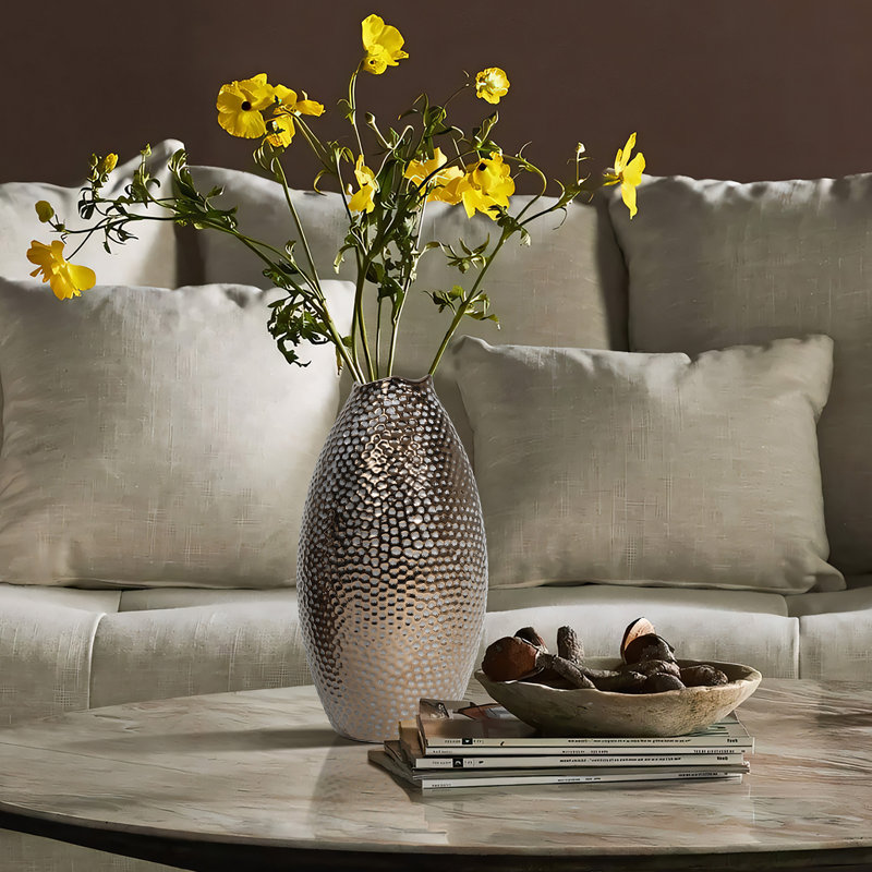 Corrah Handmade Stoneware Table Vase, 13.58" H x 7.09" W x 7.09" D