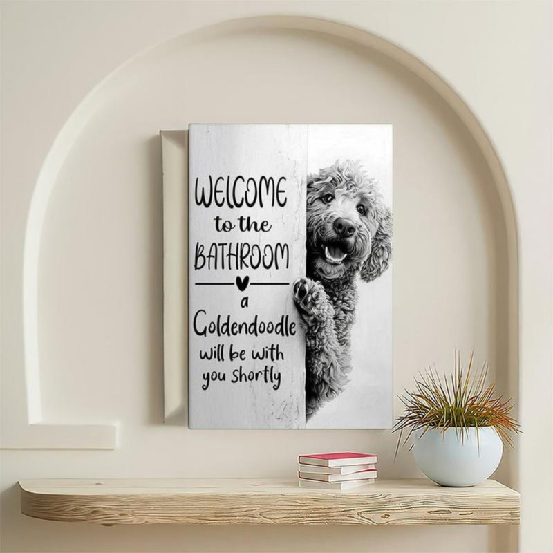 Reproduction d'art sur toile Playful Goldendoodle - Urban Studio, 12 * 8 pouces (30 * 20 * 2cm)