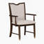 Chaise de salle à manger 2 pièces avec accoudoirs et dossier rembourrés or